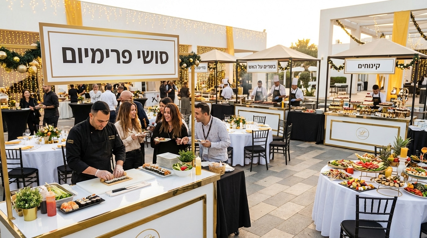 דוכני מזון לחגים - הגשה חיה באירוע חגיגי