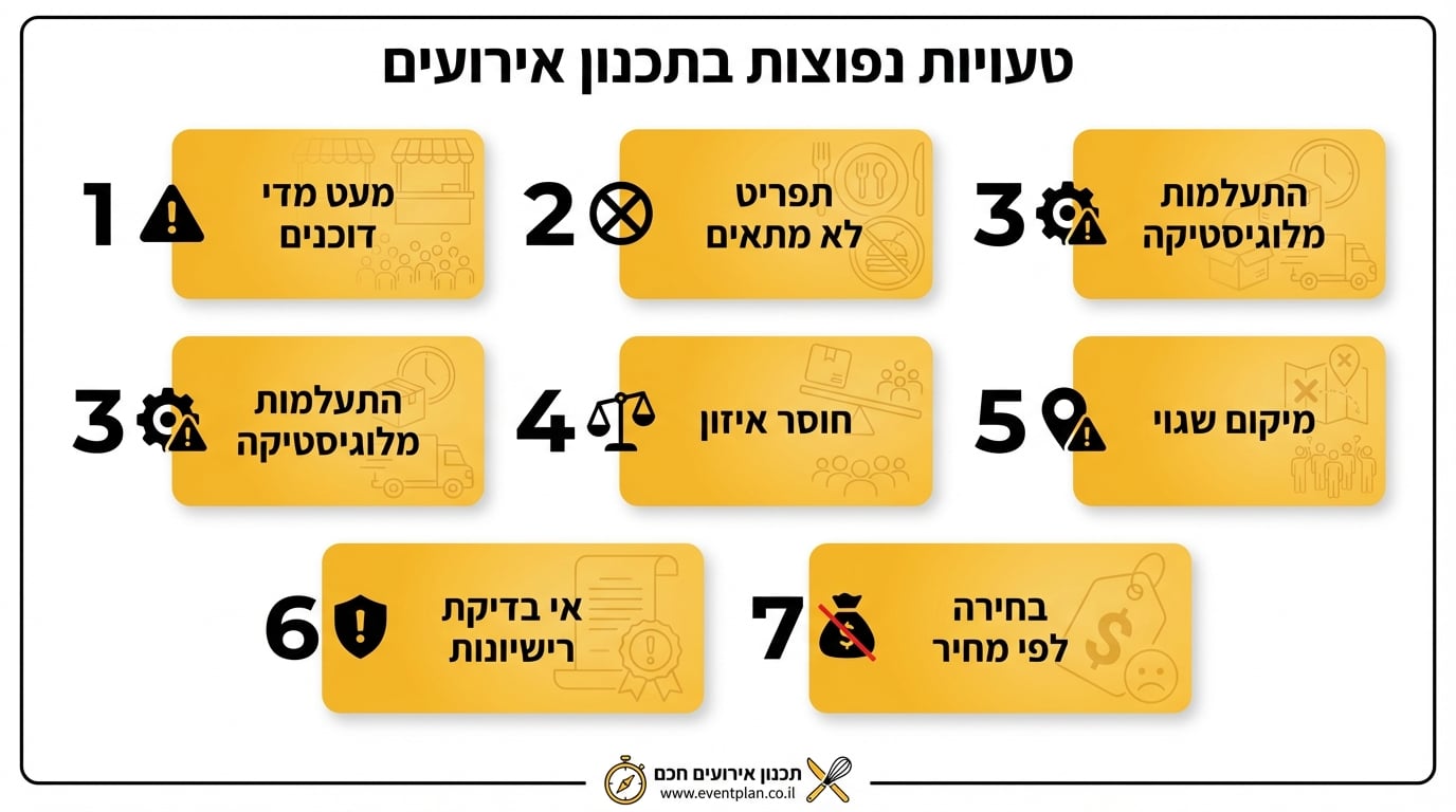 מגוון מנות בדוכני מזון חגיגיים