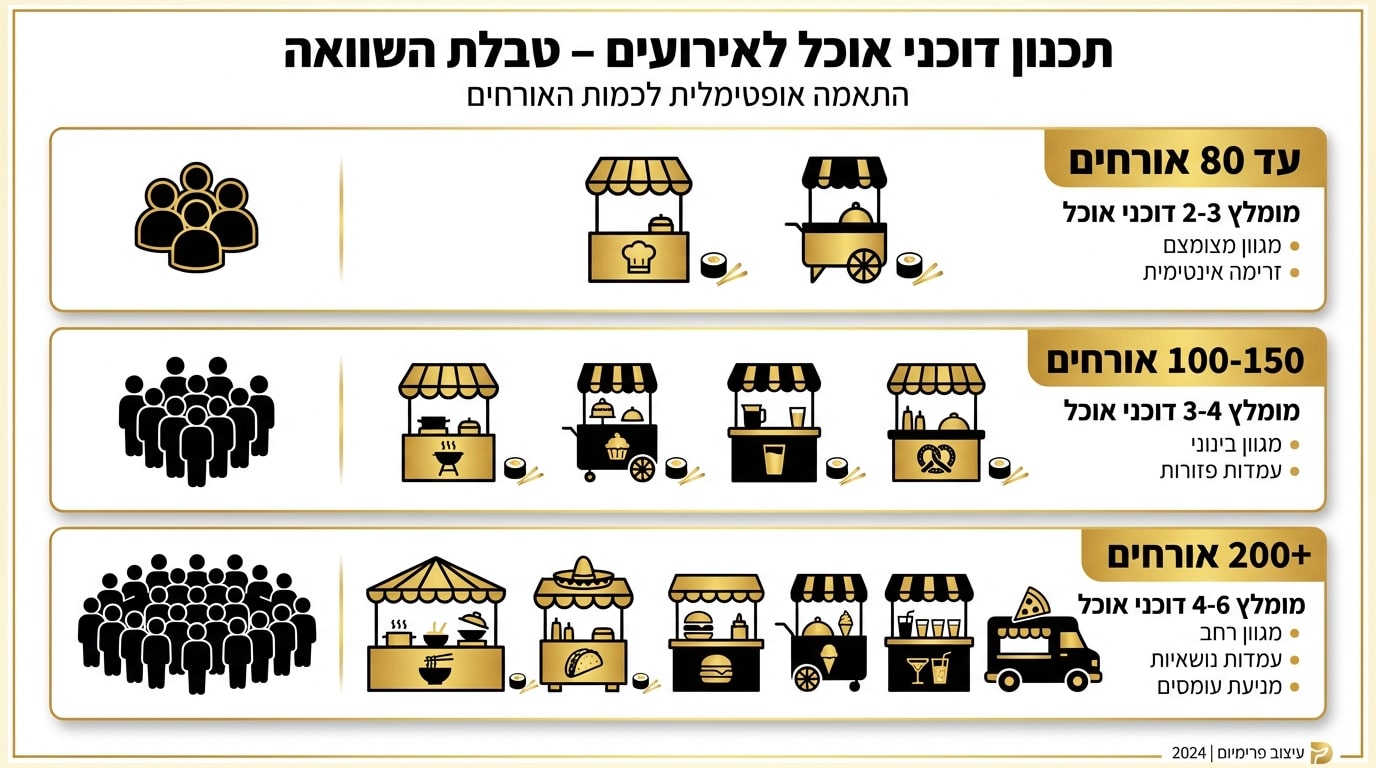 דוכני מזון באירוע במרכז - הגשה חיה