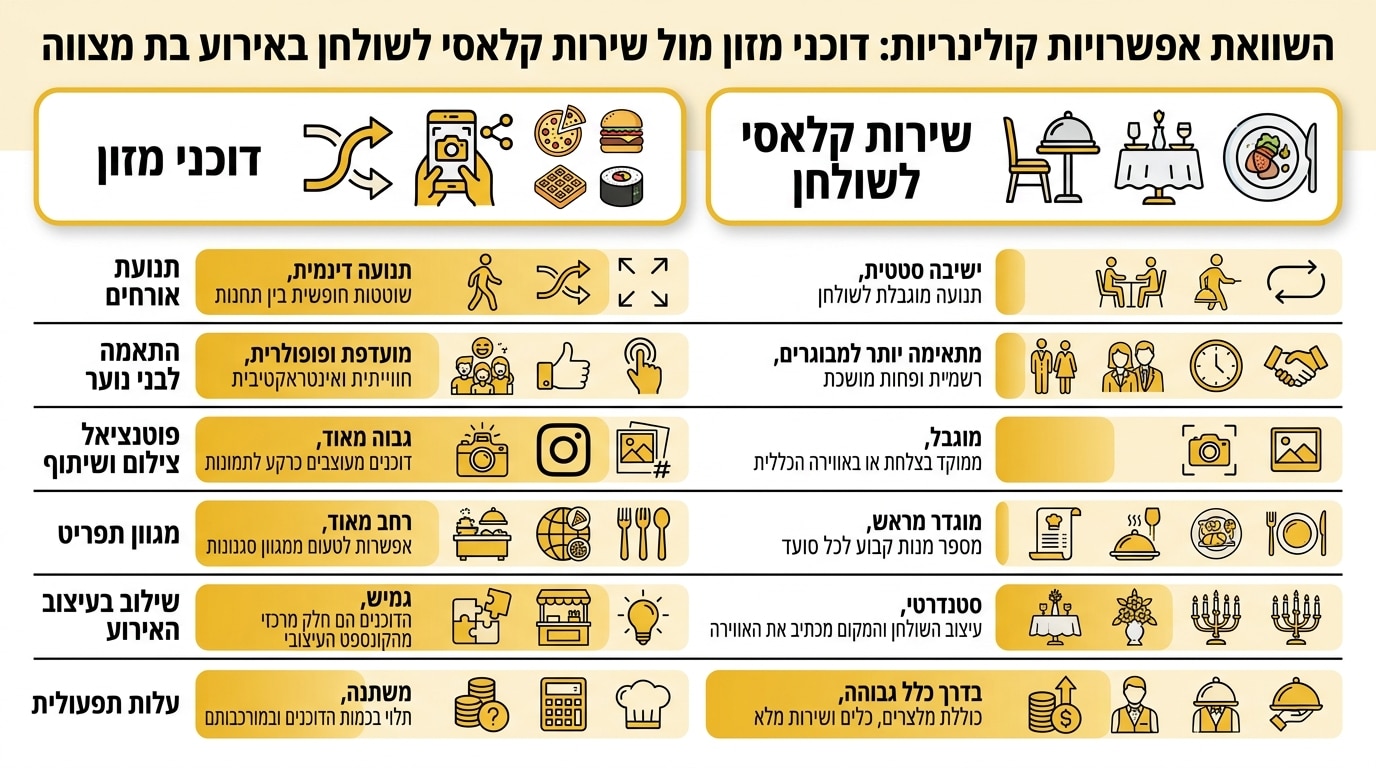 דוכני אוכל טרנדיים לבת מצווה - עמדות הרכבה אישית ומנות צבעוניות