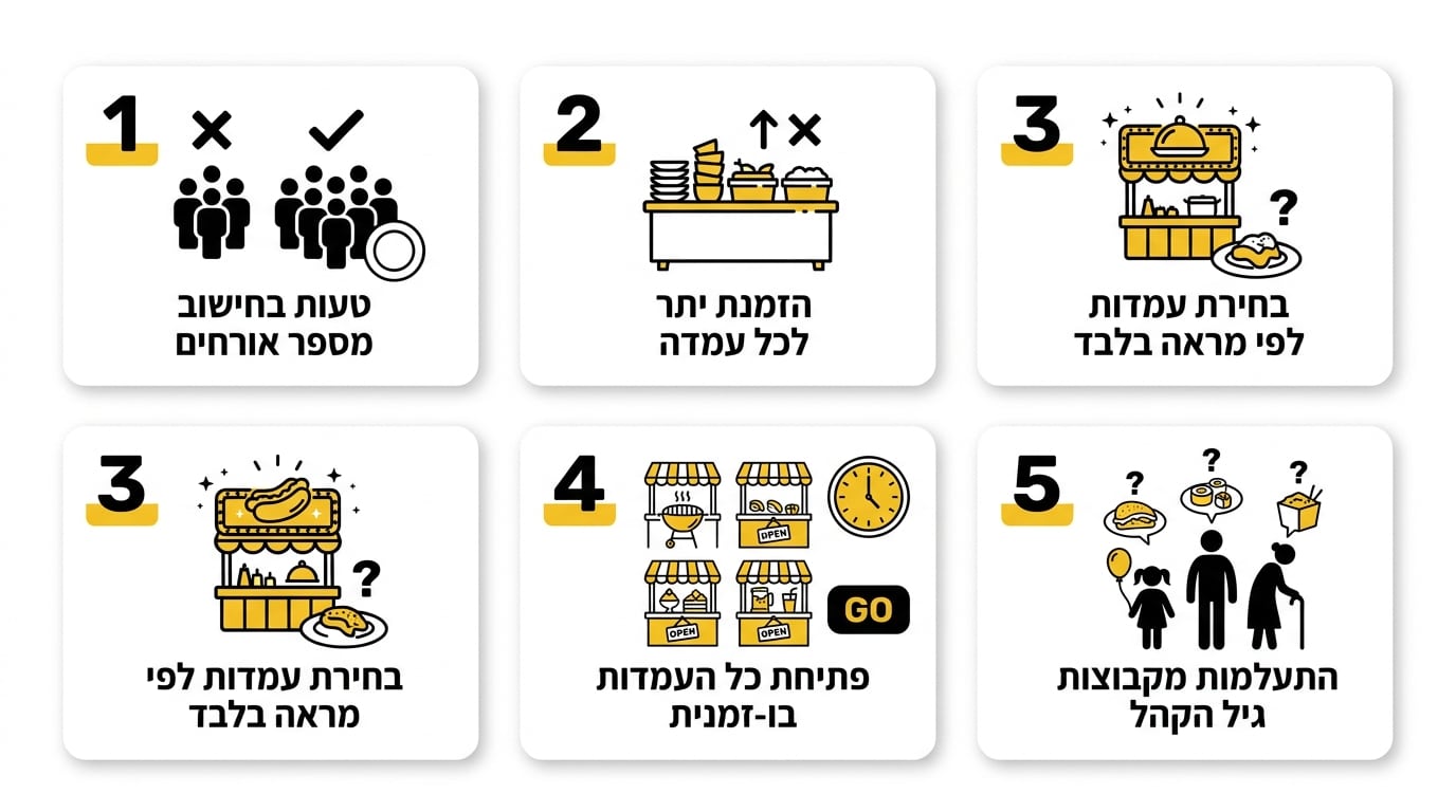 דוכני מזון לאירוע - עמדות הגשה לקהל מגוון