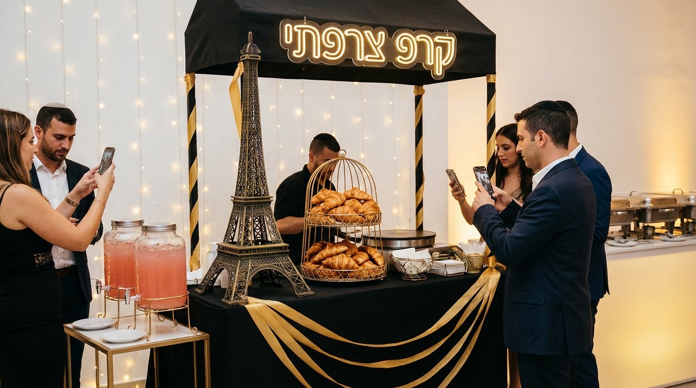 שלבי האירוע - קבלת פנים ודוכני אוכל לבר מצווה